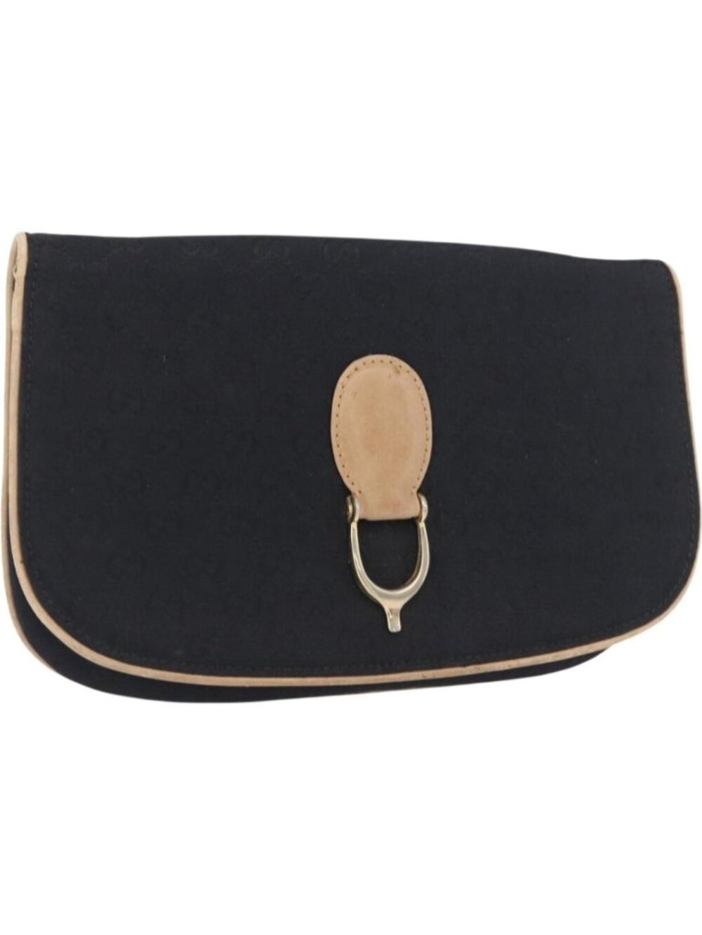 GUCCI GG Canvas Shoulder Bag Black Gold